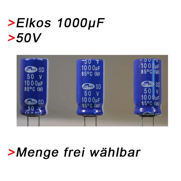 SAMWHA CAPACITORS GROUP LTD. ELKO Kondensatoren 1000 µF 50V (BIS 50V) Elkos Elektrolytkondensator 1000µF uF