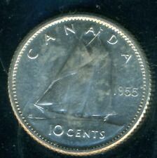 1955 Canada Queen Elizabeth II Silver Ten Cent, ICCS Certified MS-65   L5