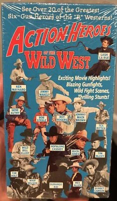 Action Heroes of the Wild West VHS Vintage B Westerns Roy Rogers Tex Ritter Rare Foto 1 de 3