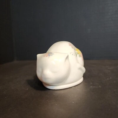 Joyero baratija gato de colección cerámica con diseño floral hecho por acción en Japón Foto 1 de 4