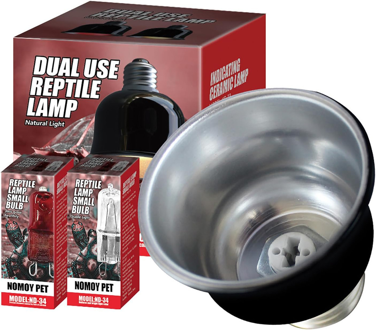 Lampada Riscaldante Per Rettili 2-in-1 Con Morsetto - 50W UVA/UVB, Per Tartarughe, Serpenti, Lucertole, Regolabile 360° - Foto 8