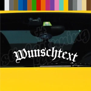 Autoaufkleber WUNSCHTEXT gebogen Schriftzug Frontscheibe Wunschfarbe bis 60cm #2 - Bild 1 von 12