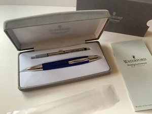 Rare ~ NIB Waterford Blue Lacquer Convertible Pen. - Picture 1 of 11