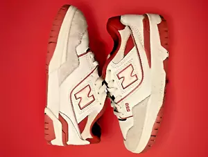 Size 12 Boys Little Kids New Balance 550 White Red PSB550TF - Picture 1 of 7