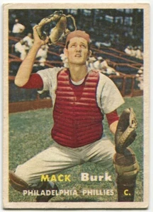 1957 Topps #91 Mack Burk Philadelphia Phillies - Rookie Card - Picture 1 of 2