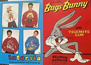 PATRÓN DE TEJIDO Bugs Bunny con Yosemite Sam 4 Intarsia Jersey Gary Kennedy - Imagen 1 de 9