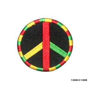 Rasta Peace Circle bestickter Aufnäher Aufbügeln/Nähen Aufnäher Charge für Kleidung - Bild 1 von 1