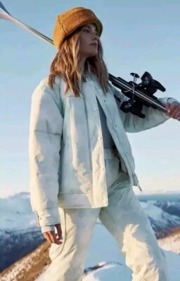 Free People Movement Bunny Slope Printed Puffer Ski Jacket Mint Green XL $328 - Image 1 of 4