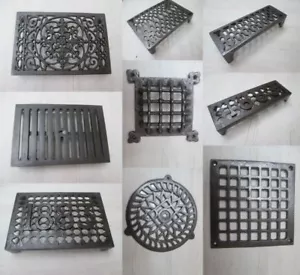 CAST IRON OLD RETRO VINTAGE REPRO RUSTIC VICTORIAN AIR VENT BRICK GRILLE COVER - Picture 1 of 29