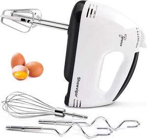 7-Speed Hand Mixer, 5-Piece Set, 2 Stainless Steel Dough Hooks, 2 Stirrers, 1 Tr - Picture 1 of 6