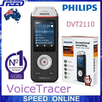 Philips DVT2110 VoiceTracer Audio Recorder for Interviews and Notes (2 Mic/8GB) - Image 1 of 4