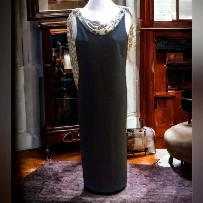 SCARLETT Long Formal Evening Gown Women’s Size 7/8 W/ Leopard Drape - Image 1 of 4