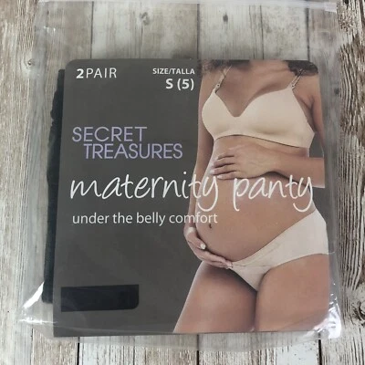 Secret Treasures 2 pares de bragas de maternidad para mujer pequeñas bajo el vientre cómodas Foto 1 de 4
