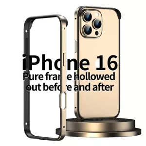 Metal Bumper Frame Shockproof Case Cover For iPhone 16 15 14 Pro Max 13 12 Slim - Picture 1 of 34