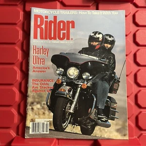 Rider Motorcycle Magazine Pre Owned Harley Davidson Cover Vintage February 1989 - Picture 1 of 2