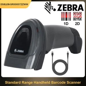 Zebra DS8108-SR00007ZZWW Wired Standard Range Bar Code Scanner 1D 2D Area Imager - Afbeelding 1 van 8