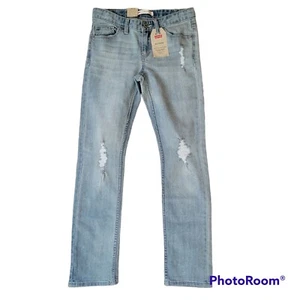 Girls Size 10 Levi's Boyfriend Distressed Denim Jean Adjustable Sides Buttons - Picture 1 of 12