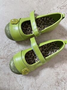 koala kids green girls shoes size 6  shiny glitter