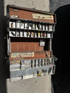 MY BUDDY TACKLEMASTER Vintage Aluminum Tackle Box Fishing With Tackle - Picture 1 of 22