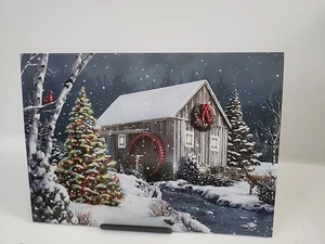 Wassermühle Wasserrad Frohe Weihnachten Frohe Feiertage Jahreszeiten Grußkarte Schnee - Bild 1 von 5