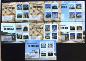 Österreich 7 Blocks (Editionen) ** MNH Sehenswürdigkeiten Burgen Schlösser - Bild 1 von 1