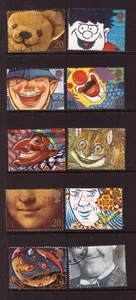 Großbritannien GB 1990 Greeting Famous Smiles Satz gebrauchte Briefmarken - Bild 1 von 1