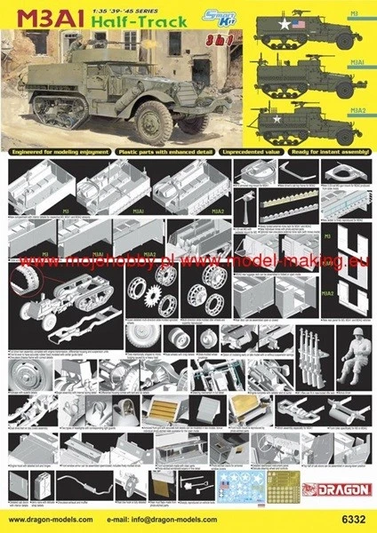 Dragon 6332 - 1/35 WWII Us M3A1 Half-Track - Nuovo - Immagine 1 di 1