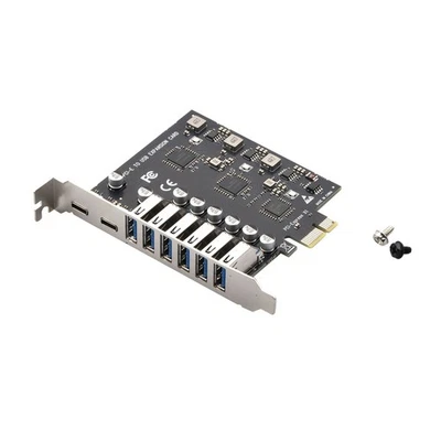 Expansion Card PCI-E to 8 Ports USB 3.2 Gen1 Controller Type C 5Gbps Adapter - Image 1 of 4