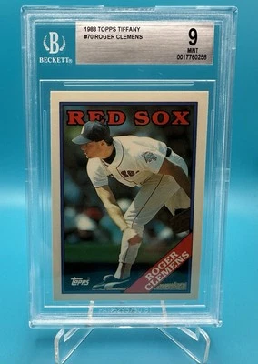 Topps Tiffany 1988 - Roger Clemens #70 Medias Rojas BGS 9 como nuevo **POP 12*** raro Foto 1 de 4
