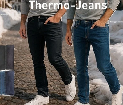 THERMO Herren-Jeans-Stretch-Hose-Super-Soft-Innen-Flauschig Fleece Gefüttert K59 - Bild 1 von 4