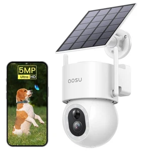 Cámaras de seguridad inalámbricas para exteriores - Proyector de 400 lúmenes con energía solar de 3K/5 MP... - Imagen 1 de 8