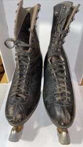 Vintage Harlick Professional Ice Skates Black Boot Size 7.5” B - Picture 1 of 16
