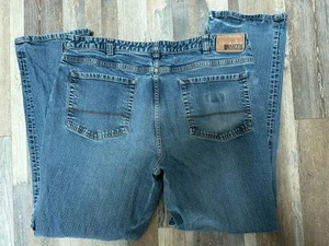 Duluth Trading Jeans Mens 42x34 Blue Flex Weekender Relaxed Fit Denim Pant - Picture 1 of 11