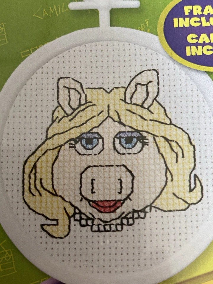 Disney The Muppets- Miss Piggy Counted Cross Stitch Pattern 2.5” Round - Image 1 of 1