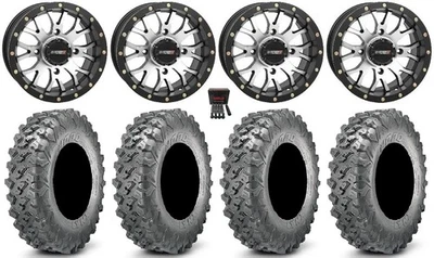 System 3 ST-3 14" Wheels Machined 28" Lynx SXS Tires Yamaha Viking Wolverine - Imagem 1 de 4