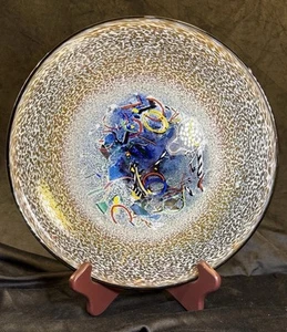 "Meteor" art glass dish designed by Bertil Vallien for Kosta Boda. Signed - Picture 1 of 11