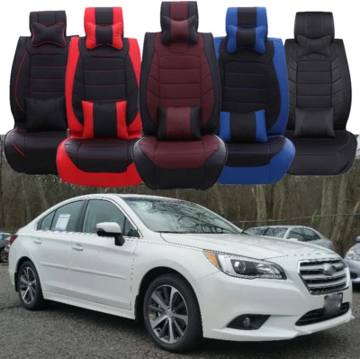 For Subaru Legacy Front&Rear Car Seat Covers 2/5-Seats Cushion Set PU Leather Foto 1 de 4