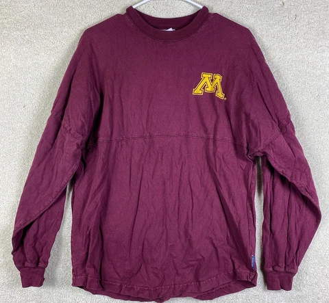 Minnesota Golden Gophers Small  T Shirt NCAA Size Small Long Sleeve Red Shirt Cover