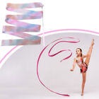 Flashing Glitter Dance Ribbon Gymnastics Ballet Twirling Stick (4m Pink)