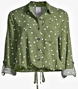 New No Boundaries Juniors Printed Tie Front Woven Top Size S(3-5) - Picture 1 of 3