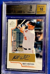 2009 SP AUTHENTIC MATT WIETERS AUTO RC SSP 2/4 SILVER FUTURE WATCH BGS 9 MINT - Picture 1 of 6