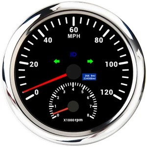 110mm GPS Speedometer 120MPH with Tachometer 8000RPM Gauge for Boat Car Truck  - Picture 1 of 6