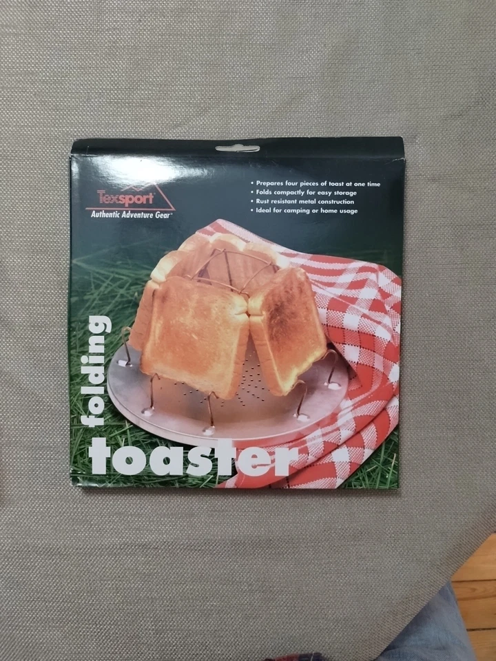 FOLDING CAMPING TOASTER NEW IN THE BOX #15080 BY TEXSPORT PREPARES   - Image 1 of 1