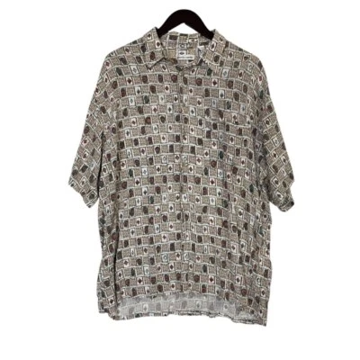 Pierre Cardin Vintage printed Button Down Rayon Soft Short Sleeves Casual Shirt - Image 1 of 4