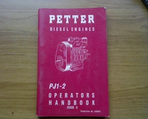 PETTER PJ1 PJ2 Diesel Stationary engine OWNER BOOK Workshop Service part manual - Picture 1 of 7
