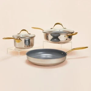 Chrissy Tiegen Cravings Chrissy's Fave Stainless Steel 5 Piece Set Gold Handles - Picture 1 of 6