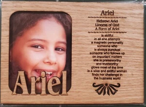 Ariel personalisierte gravierte 5""x7"" Holz matt Bilderrahmen Bedeutung des Namens NEU - Bild 1 von 1