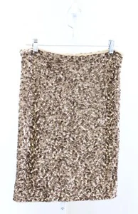 VINCE Gold Mesh Sequin Embellished Pencil Skirt Size 8 NWT Flaw *SEAM REPAIR - Picture 1 of 10
