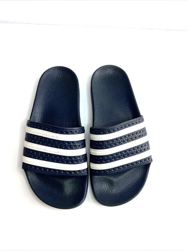 Adidas Adilette sandali slide blu navy e bianchi per bambini taglia 4 giovani