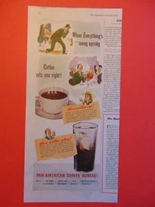 1946 PAN-AMERICAN COFFEE BUREAU Coffee Sets You Right! photo art print ad - Picture 1 of 1